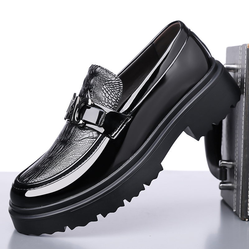 Formal Men Daily Wear Footwear - รองเท้าหนังผู้ชายสไตล์อังกฤษสำหรับฤดูใบไม้ผลิ พื้นหนา รองเท้าลำลองแบบ Derby กันลื่น ทนทานต่อการสึกหรอ