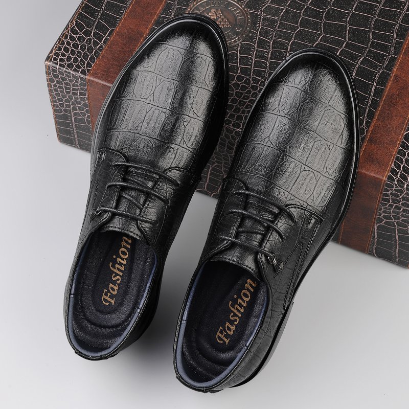 รองเท้าหนังแท้สำหรับผู้ชาย สไต - Formal Men Daily Wear Footwear บทวิจารณ์และราคา