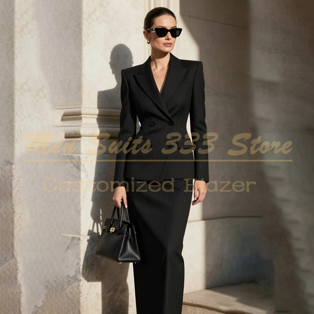 ชุดสูทผู้หญิงลายทางสีดำดีไซน์เ - Men Formal Wear All Black บทวิจารณ์และราคา