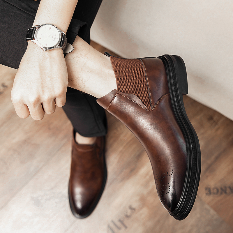 รองเท้าหนังหุ้มข้อสูงเป็นรองเท - Men Formal Wear With Boots บทวิจารณ์และราคา