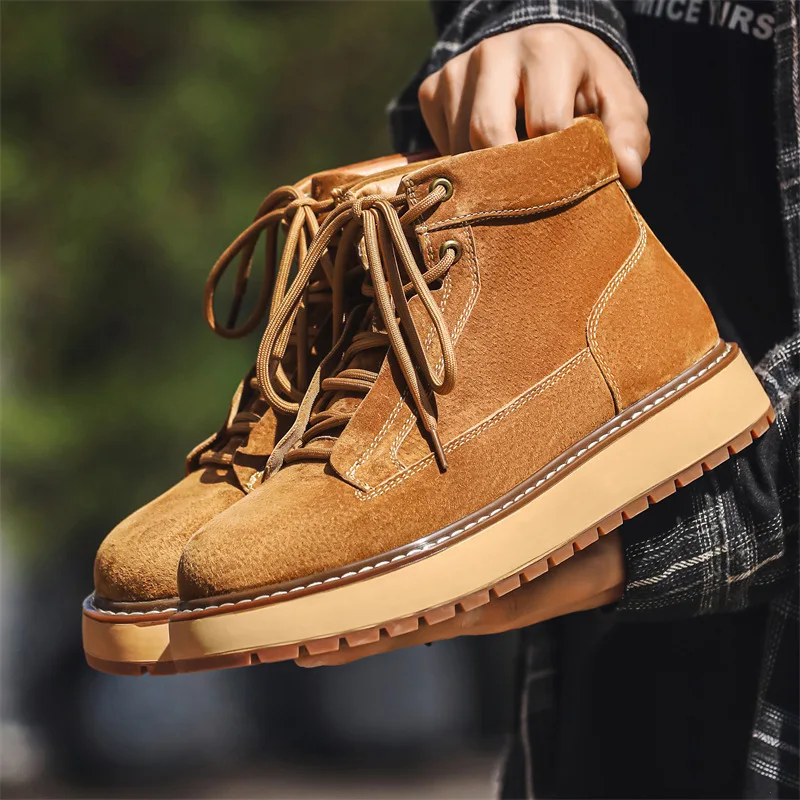 รองเท้าบูทหนังวัวแท้ทำมือสำหรั - Men Formal Wear With Boots บทวิจารณ์และราคา